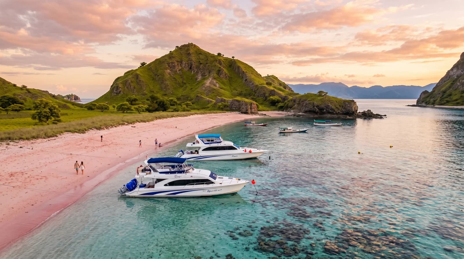 Моored Boats в Wild Bay, Национальный парк Комодо — идеальное место для туров на Бали и экскурсий.