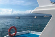 Вид с лодки в океанические дали. Скоро снорклинг, скоро манты. Фотографии с экскурсии "Снорклинг и манта поинт с Бали на Нуса Пенида"